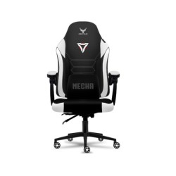 Ghế gaming CENTAUR MECHA | Đen trắng, 150kg, Chân xoay, Da PU