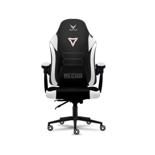 Ghế gaming CENTAUR MECHA | Đen trắng, 150kg, Chân xoay, Da PU