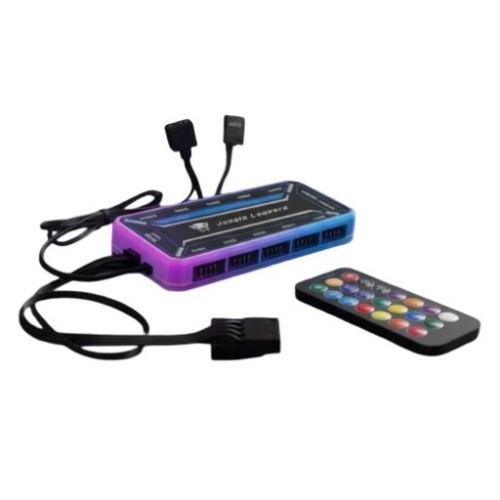 Bộ Hub + Remote Fan RGB Leopard | Hỗ trợ 10 quạt RGB 6-PIN, 2 cổng LED RGB, Điều khiển từ xa
