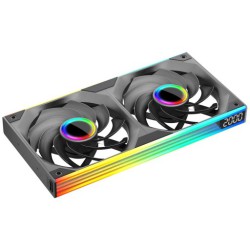 Quạt tản nhiệt PC Leopard Starlink 240 | Kit liền khối 2 fan 360mm, ARGB, Gió ngược, Đen