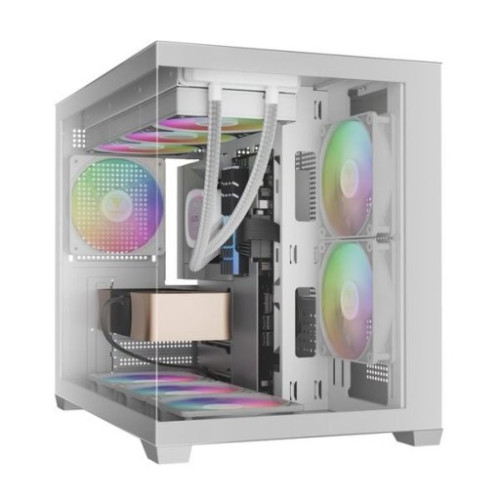Thùng máy Gamdias GC10M V2 ARGB M-ATX (Kèm Sẵn 3F ARGB) - Trắng