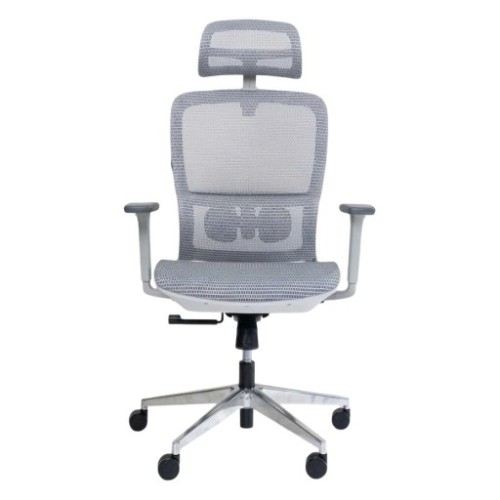 Ghế công thái học GAMI LUM2 | Xám, 150kg, Chân xoay, tay 2D, Lưng lưới