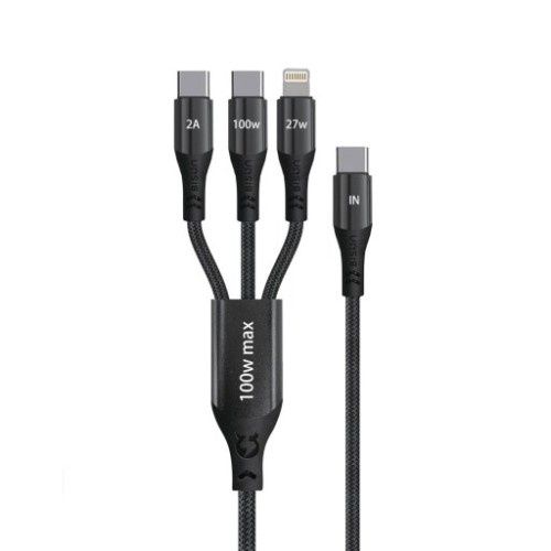 Cáp sạc 3 in 1 Bison CB301 | C to M+L+C, 100W, 1.2m
