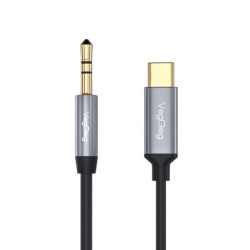 Cáp chuyển Type C sang Audio DC 3.5mm Veggieg V-A624, 1m (Tích hợp chipset DAC)