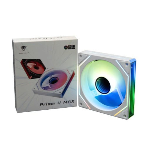 Quạt tản nhiệt PC Leopard Prism 4Max ARGB | Fan lẻ 120mm, ARGB, Gió ngược, Trắng