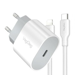 Bộ sạc nhanh Veggieg V-M102 PD20W + Cáp Type C sang Lightning 1.2m