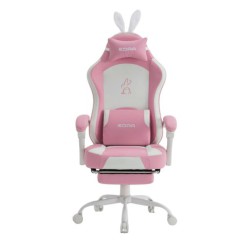 Ghế gaming E DRA RABBIT EGC238 | Hồng, 100kg, Chân xoay, Da PVC
