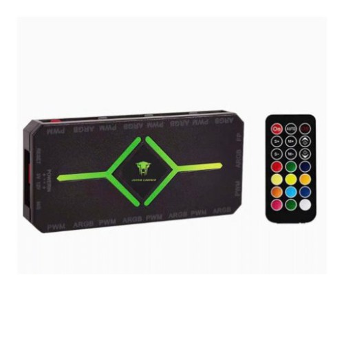 Bộ hub kèm remote sync fan ARGB Leopard - Đen