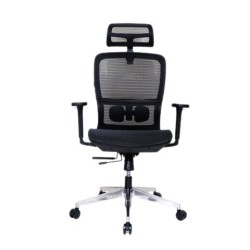 Ghế công thái học GAMI LUM2 | Đen, 150kg, Chân xoay, tay 3D, Lưng lưới