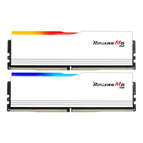 RAM PC G.SKILL Ripjaws M5 32GB RGB DDR5 White | (2x16GB), 5200MHz, Intel/AMD F5-5200J4040A16GX2-RM5RW