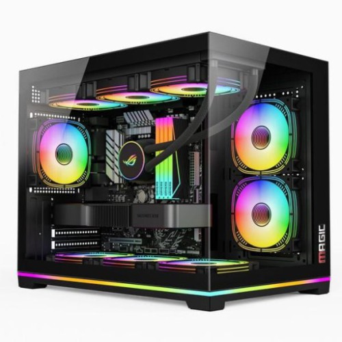 Thùng máy Magic GM-06L Pro (Led RGB/ARGB) (Full M-ATX) (Aio 360 Top) - Đen