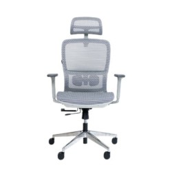 Ghế công thái học GAMI LUM2 | Xám, 150kg, Chân xoay, tay 3D, Lưng lưới