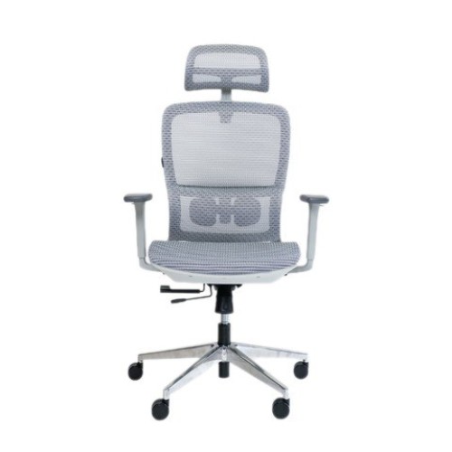 Ghế công thái học GAMI LUM2 | Xám, 150kg, Chân xoay, tay 3D, Lưng lưới