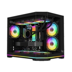 Thùng máy LinkTech Shiva ARGB Có Dải Led (Chưa Kèm FAN) - Đen