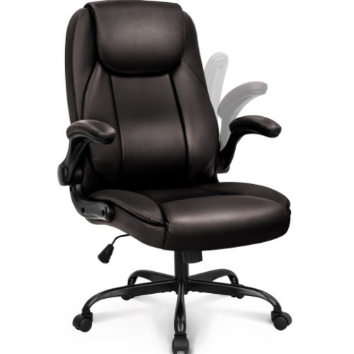 Ghế văn phòng OEM 7057 | Nâu, 120kg, Chân xoay, Da PU