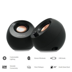 Loa Creative Pebble Pro | Bluetooth, Đen (51MF1710AA000)