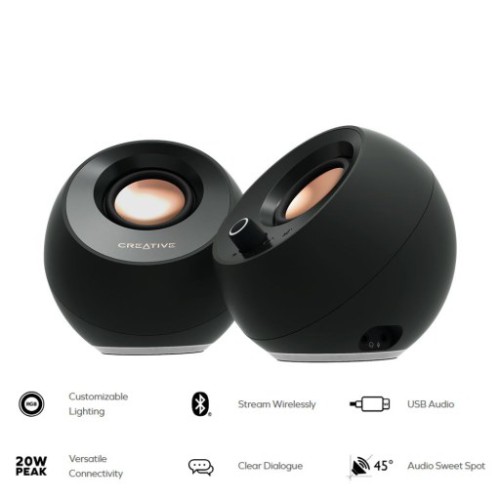 Loa Creative Pebble Pro | Bluetooth, Đen (51MF1710AA000)