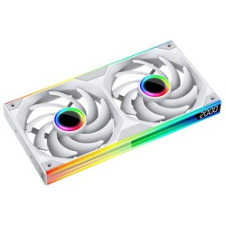Quạt tản nhiệt PC Leopard Starlink 240 White | Kit liền khối 2 fan 240mm, ARGB