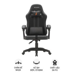 Ghế gaming E DRA Yummy EGC232 V2 | Đen, 150kg, Chân xoay, Da PU