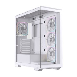 Thùng máy EINAREX Prisma S700 RGB F-ATX (Kèm Sẵn 4F ARGB) | Kính cường lực, USB 3.2 Type-C Gen 2, Trắng