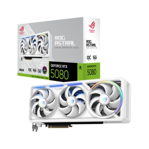 Card màn hình NVIDIA GeForce RTX 5080 ASUS ROG Astral Gaming White OC | 16GB GDDR7, 10752 CUDA, 850W