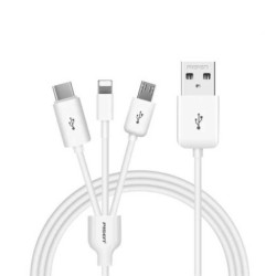 Cáp Sạc Pisen 3 in 1 AP07-1200 ( Type-C/ Lightning/ MicroUSB ) 1.2m