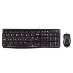 Combo phím chuột văn phòng Logitech MK120 | Có dây, Fullsize, Black