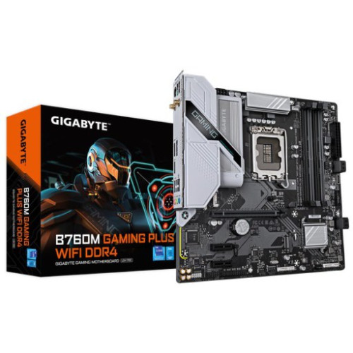 Mainboard Gigabyte B760M Gaming Plus Wifi DDR4 | LGA 1700, mATX, 4 khe RAM