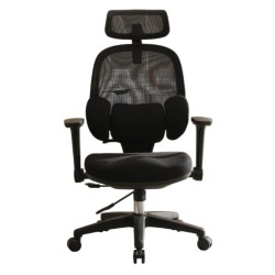 Ghế công thái học MANSON E3 Lite | Đen, 100kg, Chân xoay, Lưng lưới
